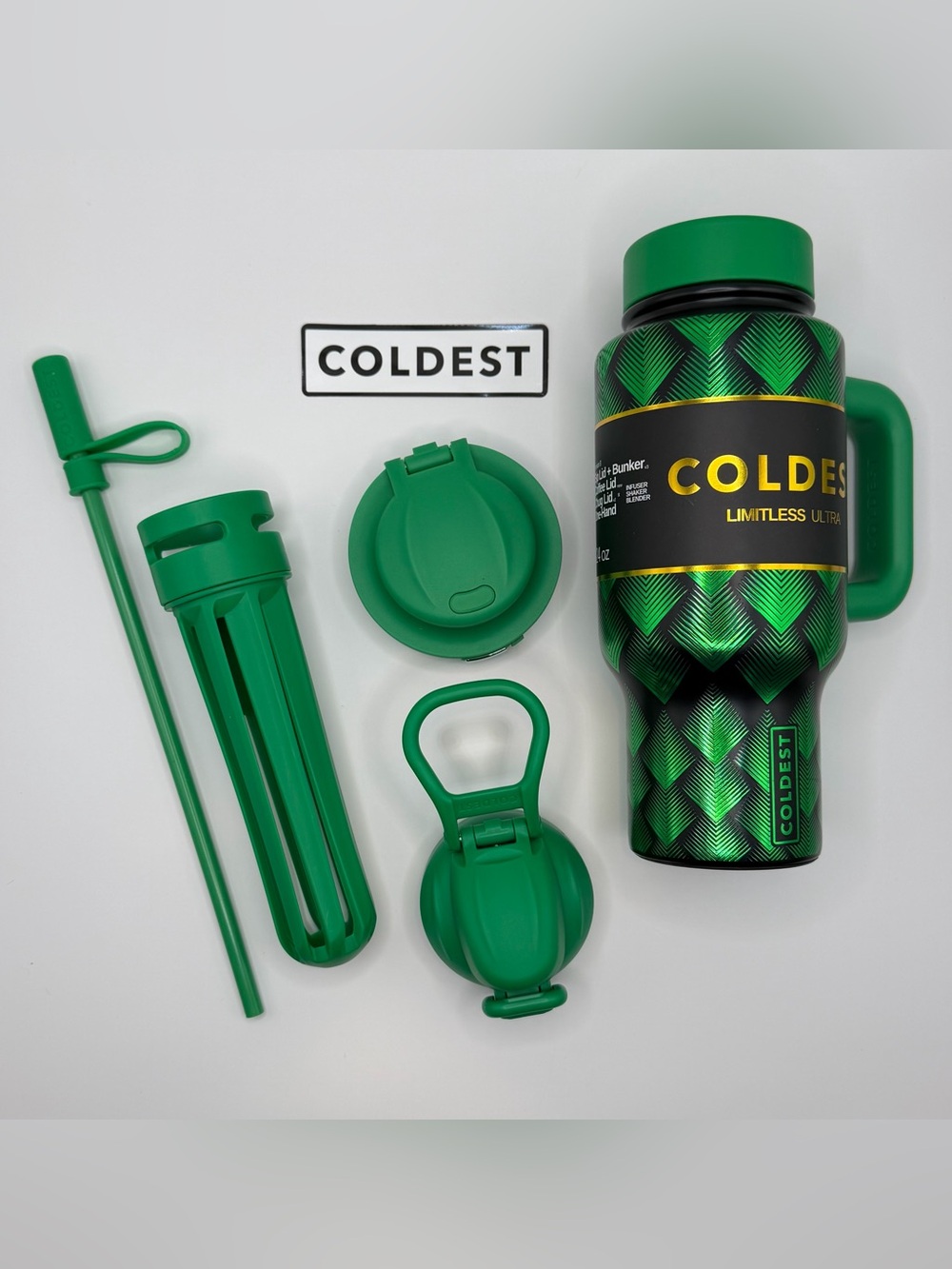 Coldest Limitless Green Dragon Ultra Travel Tumbler with Accessories 24oz
